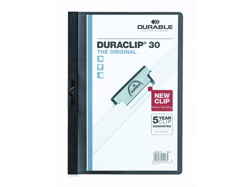 DURABLE Chemise à clip DURACLIP ORIGINAL 30, A4, noir