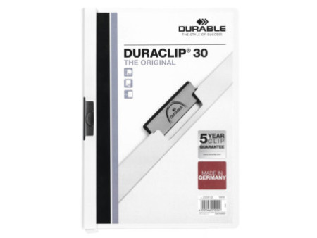 DURABLE Chemise à clip DURACLIP ORIGINAL 30, A4, blanc