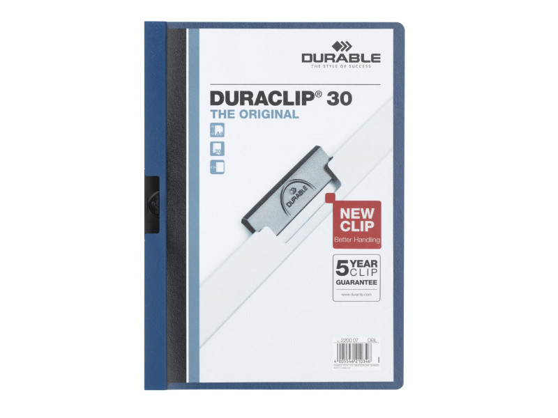 DURABLE Chemise à clip DURACLIP ORIGINAL 30, A4, bleu