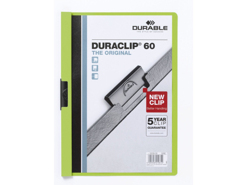 DURABLE DURACLIP ORIGINAL 60 Chemises à pince, A4, vert