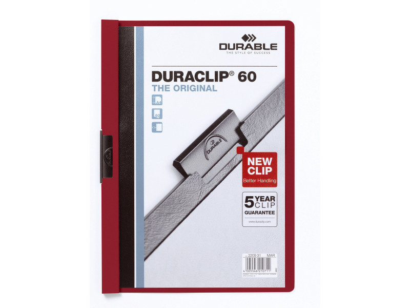 DURABLE DURACLIP ORIGINAL 60 Chemises à pince, A4, aubergine