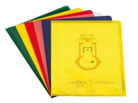 DURABLE Pochettes-coins, A4, en PP, 0,12 mm, jaune