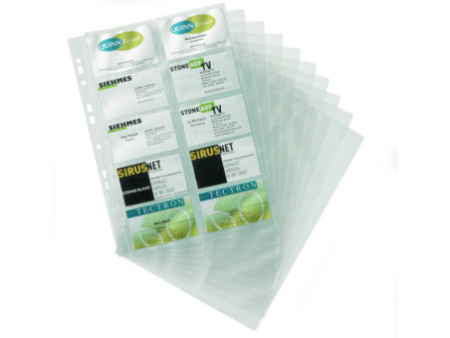 DURABLE Pochettes pour cartes de visite, A4, pour 10 cartes