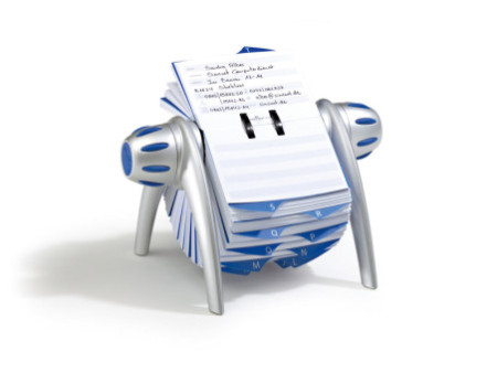 DURABLE Fichier rotatif TELEINDEX flip, argent métal./ bleu