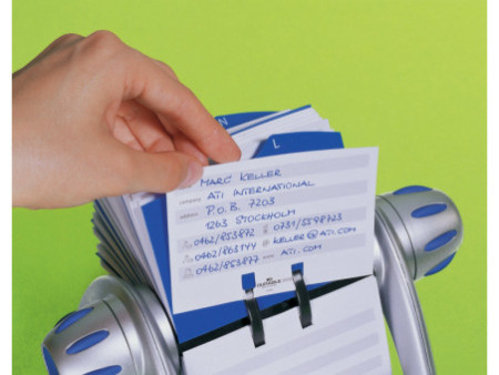 DURABLE Fichier rotatif TELEINDEX flip, argent métal./ bleu