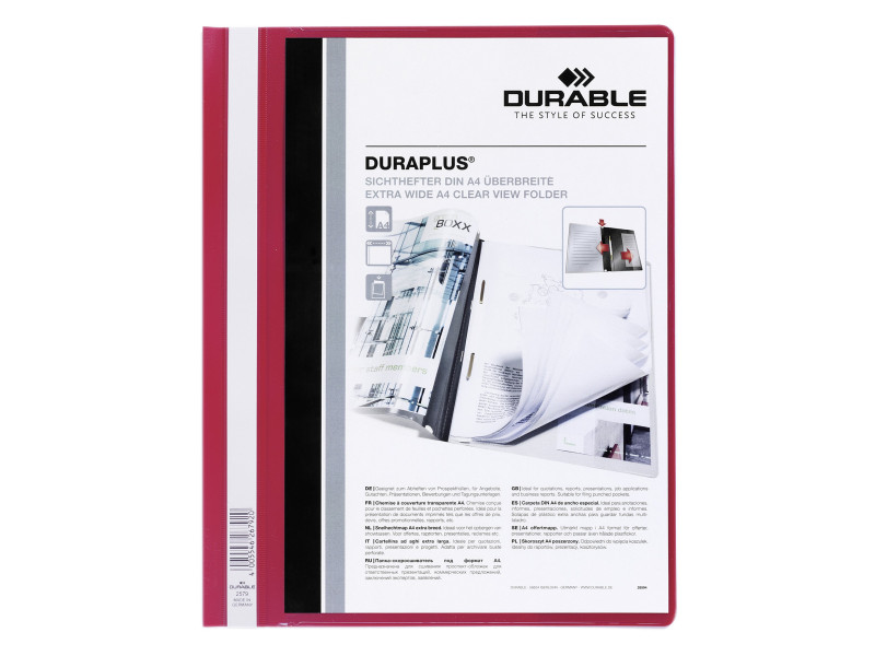 DURABLE Chemise à lamelle DURAPLUS, A4, rouge