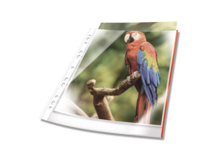 DURABLE Pochette perforée PREMIUM, A4, PP, bord rouge
