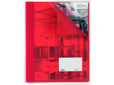 DURABLE Chemise à lamelle DURALUX, A4, rouge translucide