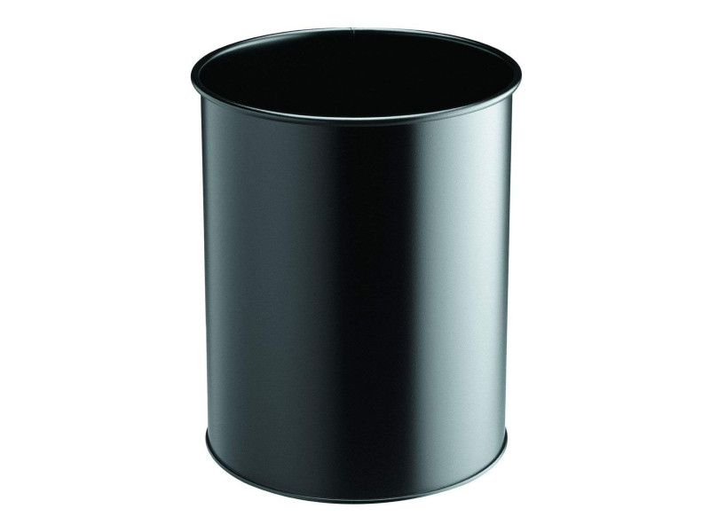 DURABLE Corbeille METALL, rond, 15 litres, noir