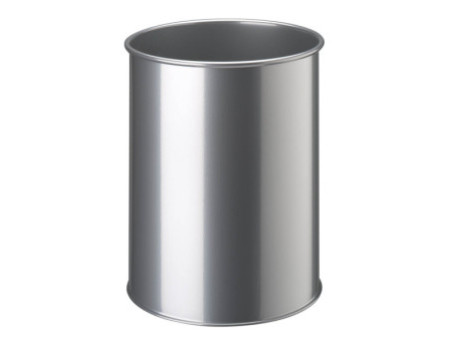 DURABLE Corbeille METALL, rond, 15 litres, argent métallique