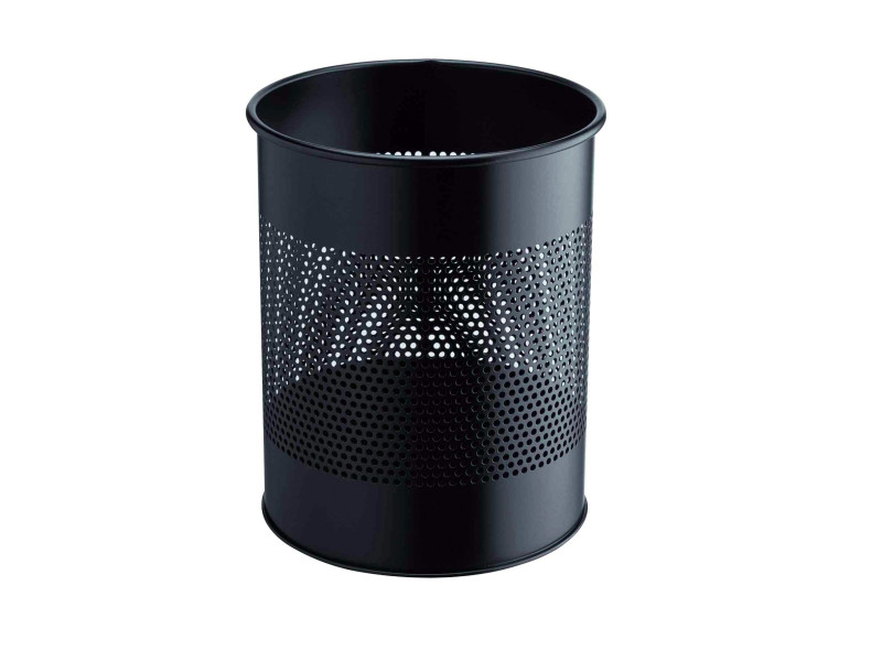 DURABLE Corbeille METAL, ronde,15 litres, noir