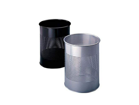 DURABLE Corbeille METAL, ronde,15 litres, noir