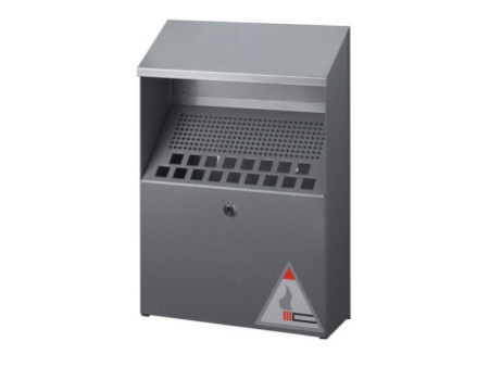DURABLE Cendrier mural en métal, 4 litres, argent métallique