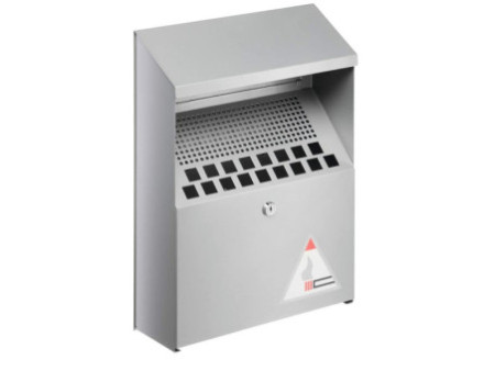 DURABLE Cendrier mural en métal, 4 litres, argent métallique