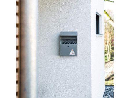 DURABLE Cendrier mural en métal, 4 litres, argent métallique