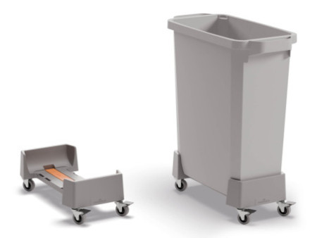 DURABLE Chariot DURABIN 60 L, en rPP, 4 roulettes, gris