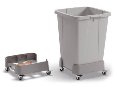DURABLE Chariot DURABIN 90 L, en rPP, 4 roulettes, gris