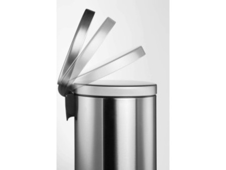 DURABLE Poubelle à pédale en acier inox., rond, 20 l, argent