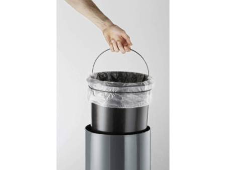 DURABLE Poubelle à pédale métal, rond, 12 litres, noir