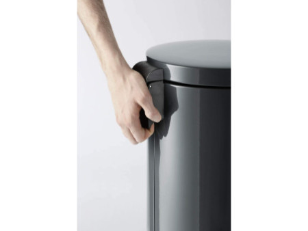 DURABLE Poubelle à pédale métal, rond, 12 litres, noir