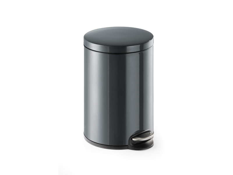 DURABLE Poubelle à pédale métal, rond, 20 litres, noir