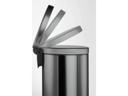 DURABLE Poubelle à pédale métal, rond, 20 litres, noir