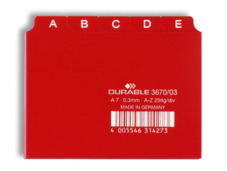 DURABLE Index alphabétique A - Z, PP, format A7 paysage