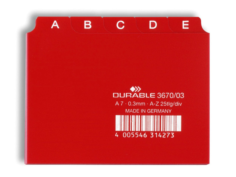 DURABLE Index alphabétique A - Z, PP, format A7 paysage