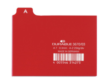 DURABLE Index alphabétique A - Z, PP, format A7 paysage