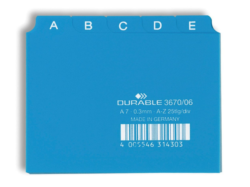 DURABLE Index alphabétique A - Z, PP, format A7 paysage
