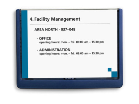DURABLE Plaque de porte CLICK SIGN, format A5, bleu foncé