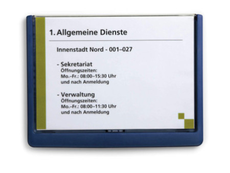 DURABLE Plaque de porte CLICK SIGN, format A5, bleu foncé
