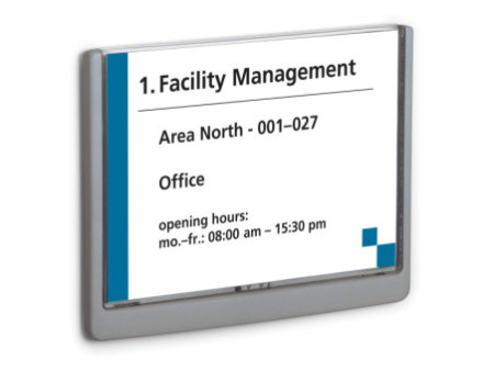 DURABLE Plaque de porte CLICK SIGN, format A5, graphite