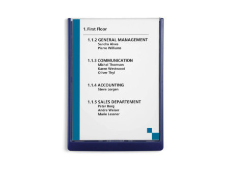 DURABLE Plaque de porte CLICK SIGN, A4, bleu foncé