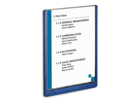 DURABLE Plaque de porte CLICK SIGN, A4, bleu foncé