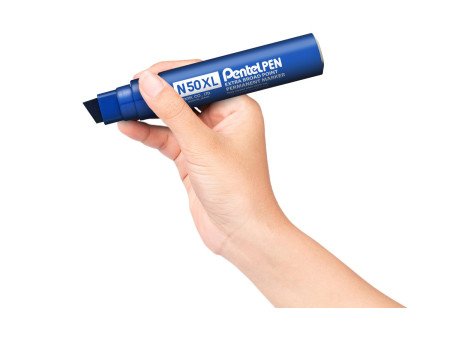 Pentel Marqueur permanent N50XL, pointe biseautée, bleu