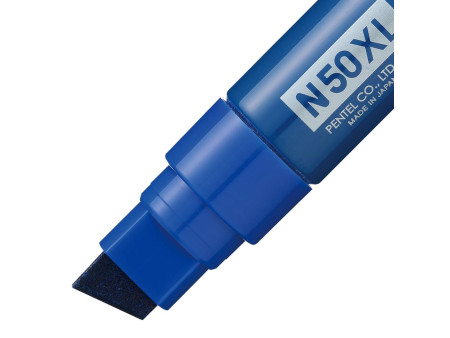 Pentel Marqueur permanent N50XL, pointe biseautée, bleu