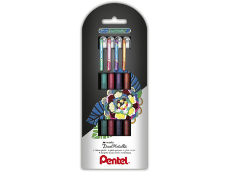 Pentel Stylo roller à encre gel Hybrid Dual Metallic, set