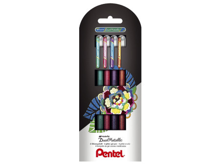 Pentel Stylo roller à encre gel Hybrid Dual Metallic, set
