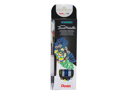 Pentel Stylo roller à encre gel Hybrid Dual Metallic, set
