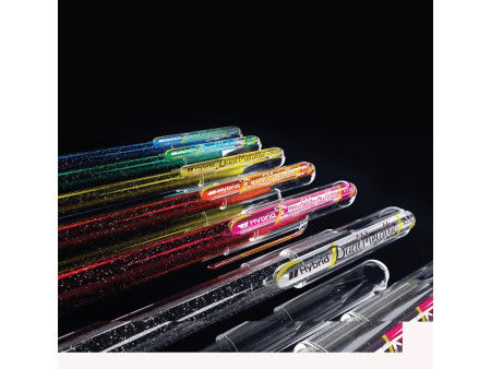 Pentel Stylo roller à encre gel Hybrid Dual Metallic, set