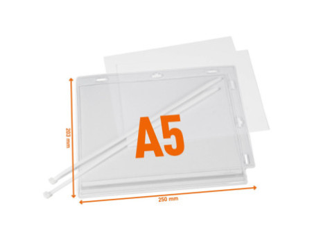 DURABLE Pochette d'affichage, étanche, A5, avec serre-câbles