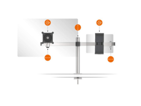 DURABLE Support double pour 1 écran et 1 tablette