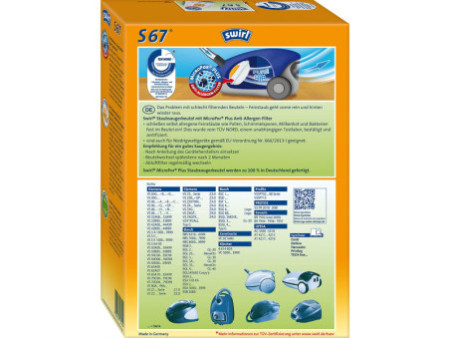 swirl Sac d'aspirateur S 67, avec filtre MicroporPlus