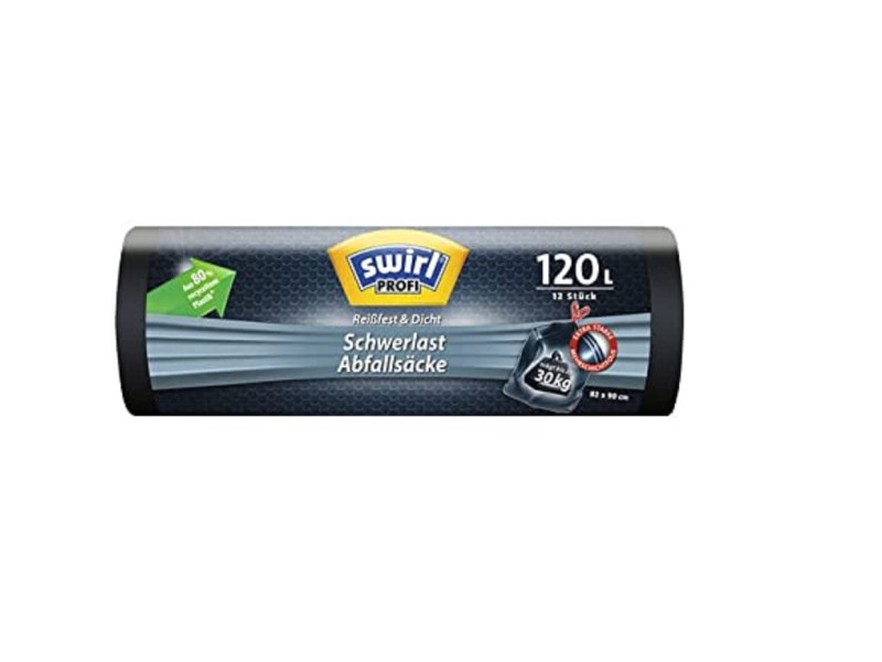 swirl Profi Sac poubelle renforcé, 120 litres, noir