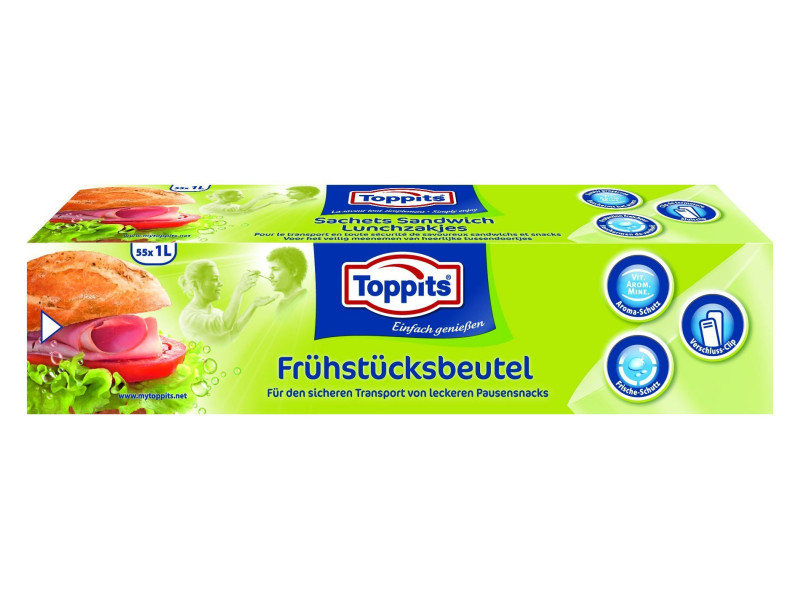 TOPPITS Sachet pour petit déjeuner, 55 x 1 litre