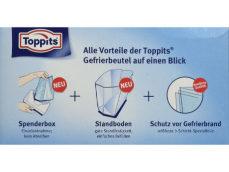 TOPPITS Sachet de congélation, 25 x 4 litres, 250 x 340 mm