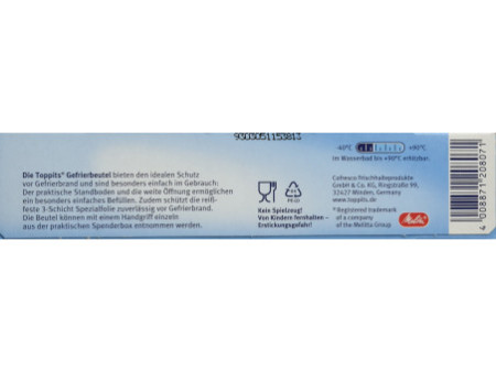 TOPPITS Sachet de congélation, 25 x 4 litres, 250 x 340 mm