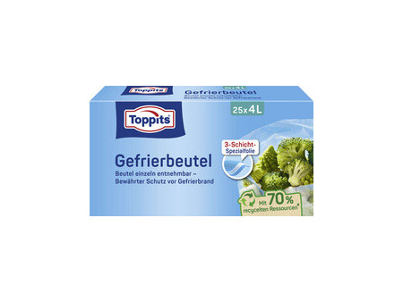 TOPPITS Sachet de congélation, 20 x 6 litres, 290 x 410 mm