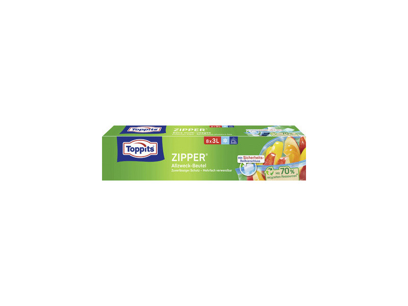 TOPPITS Sachet multi-usage avec zip, 28 x 1 litre